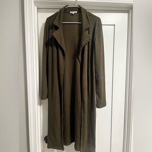 Theo and Spence Olive Green Ribbed Cardigan